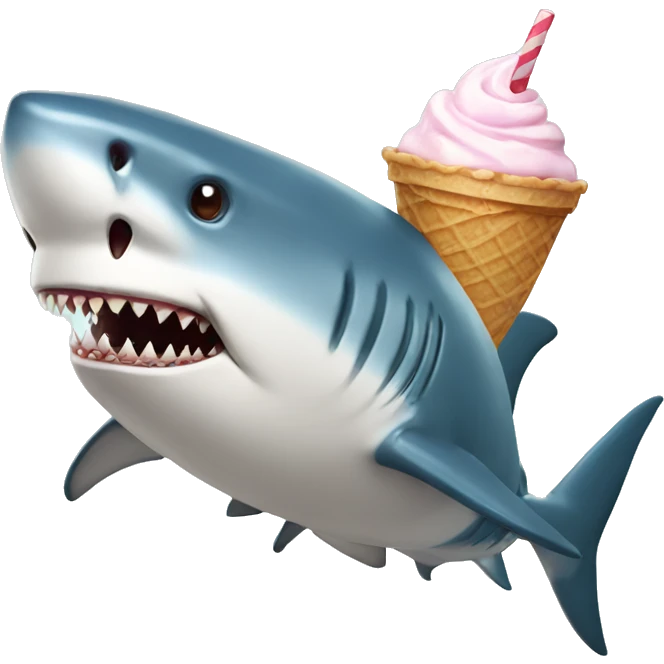 Shark with ice cream emoji