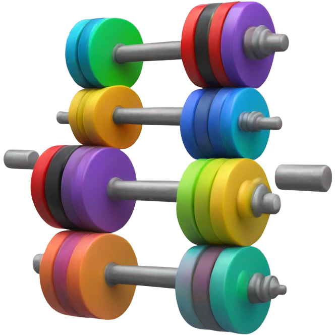 Barbell with color plates emoji