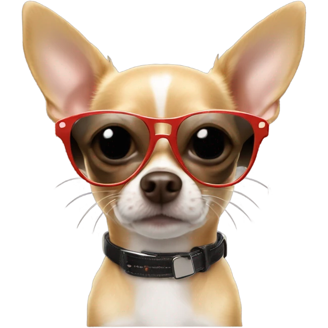Cute boy Chihuahua ￼with sunglasses  emoji