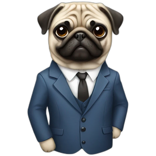 Pug with suit emoji