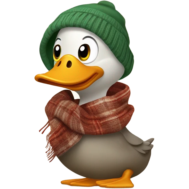 daddy duck in a scarf ￼￼￼￼ emoji