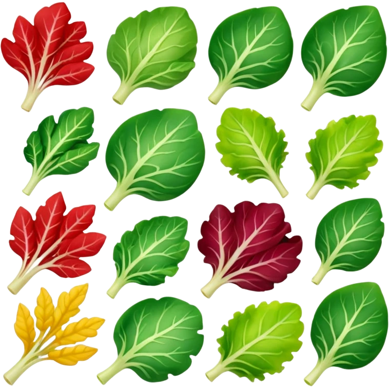 different salad leaves different colors  emoji