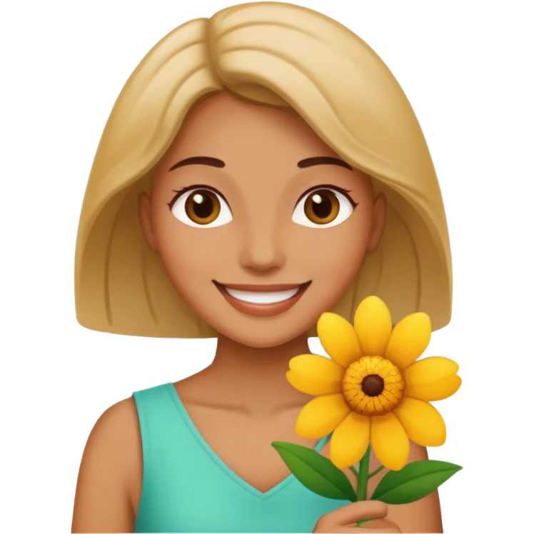 woman holding flower emoji