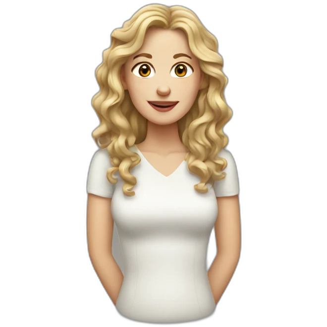 white woman with wavy hair emoji