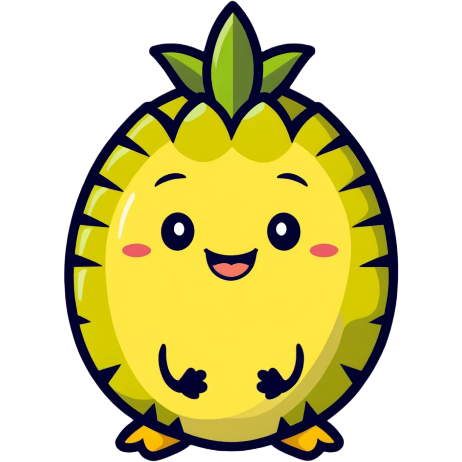 durian with a smiling face emoji