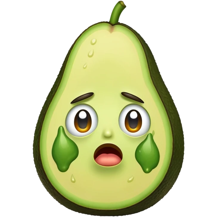 sad realistic avocado crying emoji