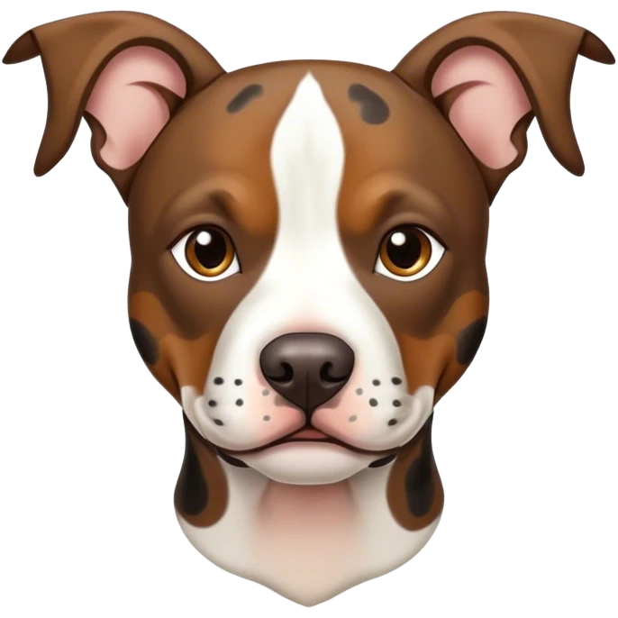 Triad Merrell pitbull ears not cropped brown with some black spots emoji