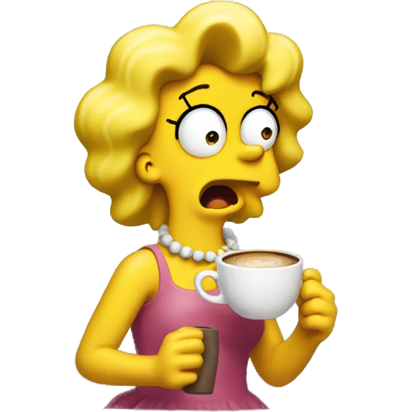 Lisa Simpson tomando café  emoji