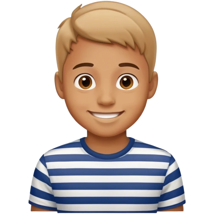 smiling boy in striped shirt emoji