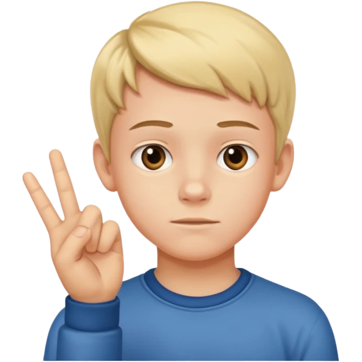 13 year boy crossing fingers in hope of good news emoji