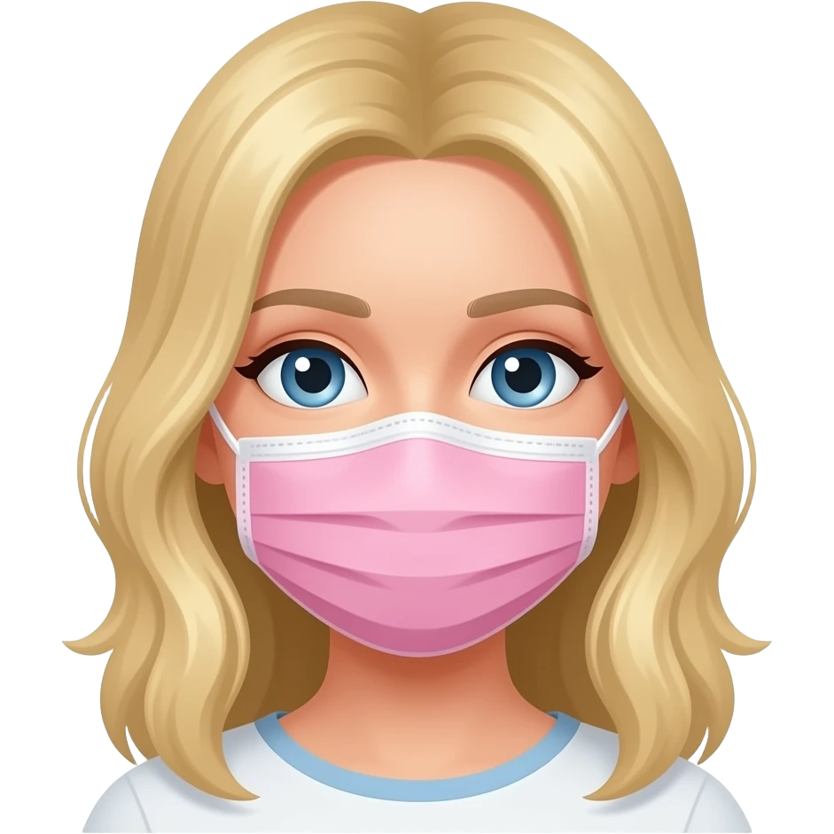self care - maseczka na twarzy rozowa u dziewczyny blondynka emoji