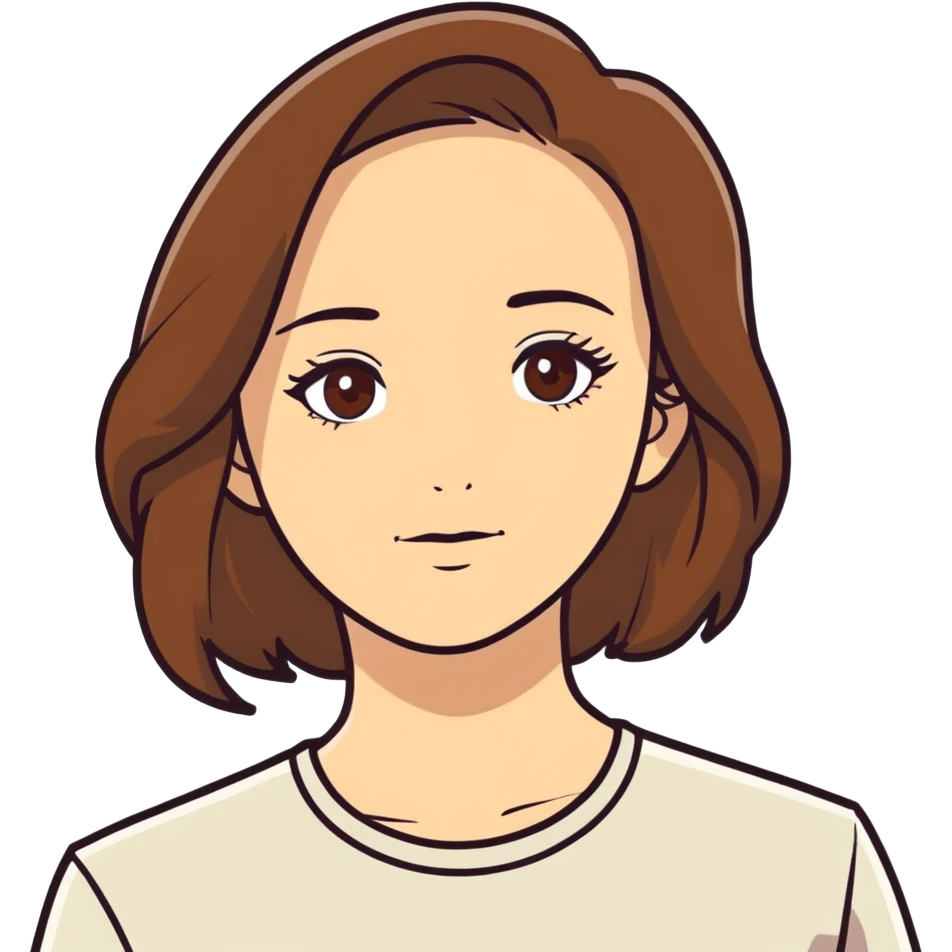 White woman brown eyes brown hair emoji