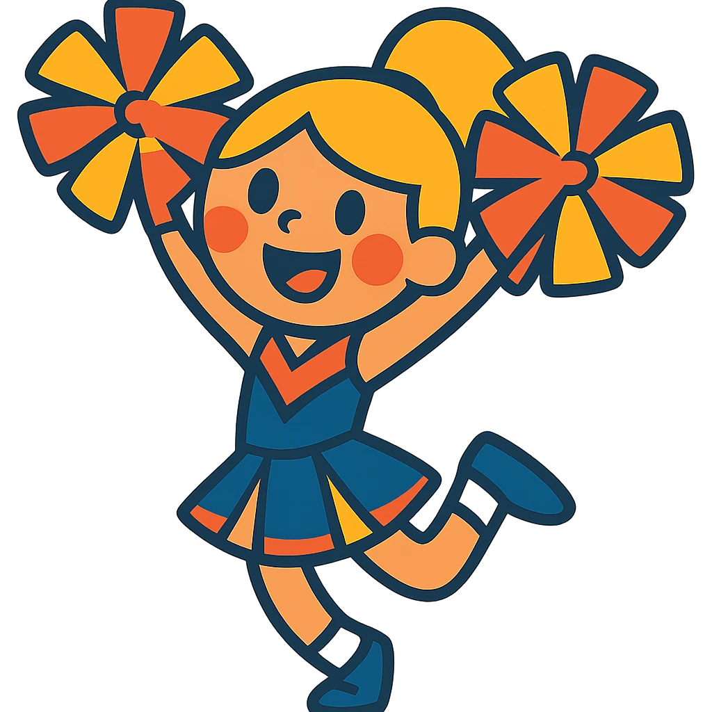 cheerleader girl in energetic pose emoji