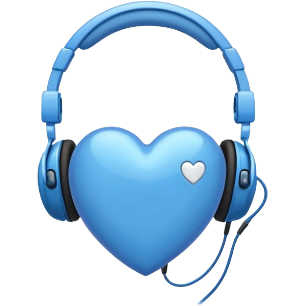 blue heart with headphones emoji