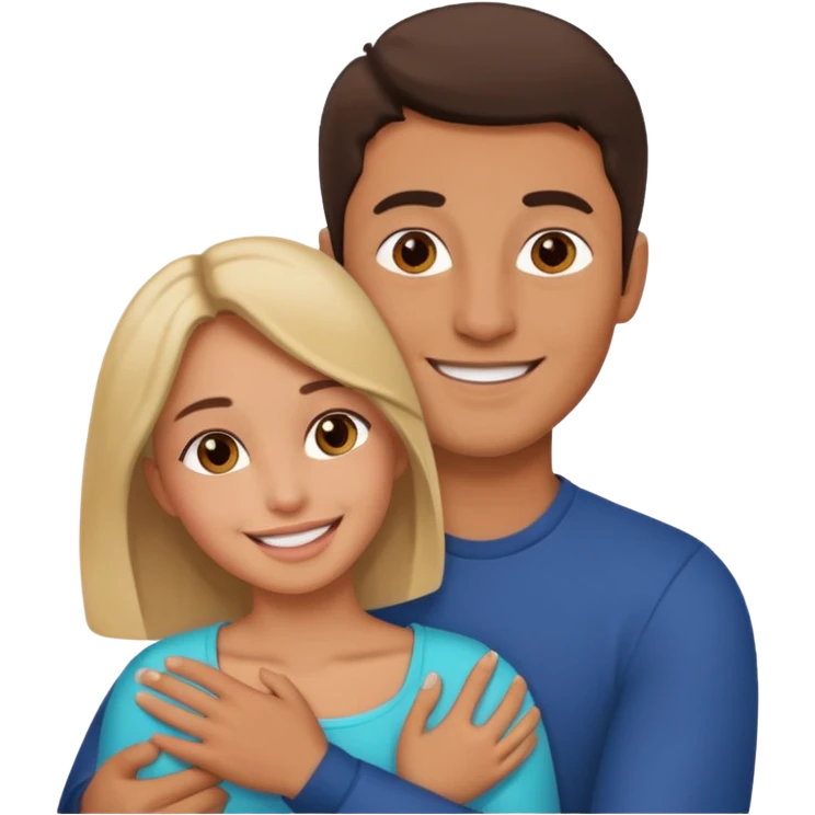 رجل يقوم بمسك صدر فتاه بيديه emoji