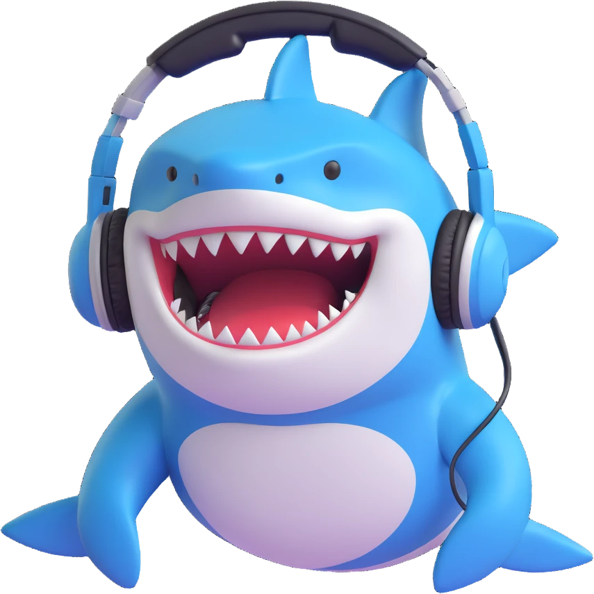 shark with headphones emoji