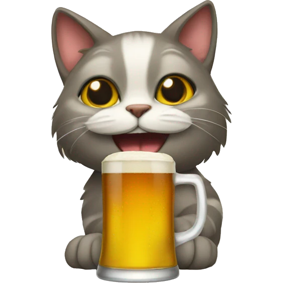 Cat with beer emoji