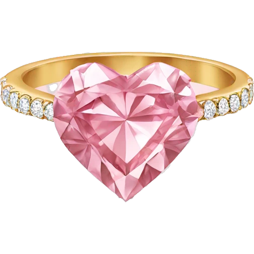 Heart Shaped Shiny Pink Diamond Ring emoji
