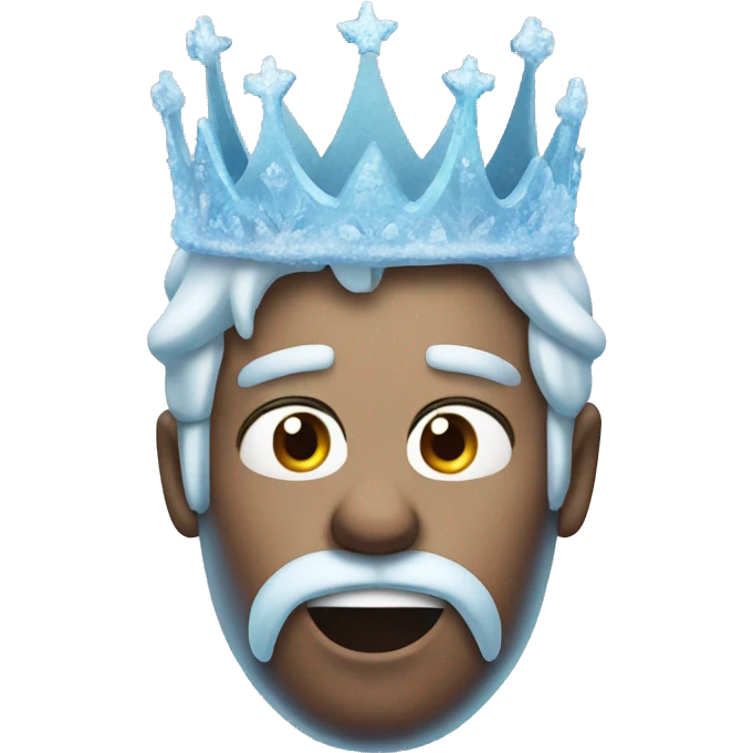 Frozen exhaling face with a crown emoji