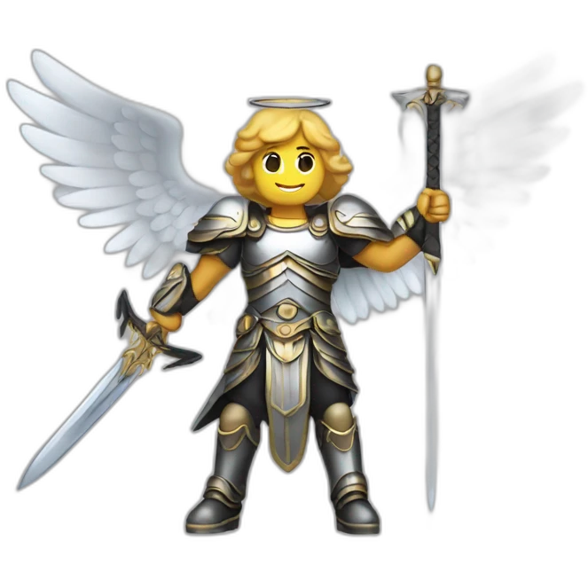 Archangel Michael with blade AND wings  emoji