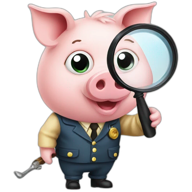 pig detective with magnifying glass emoji