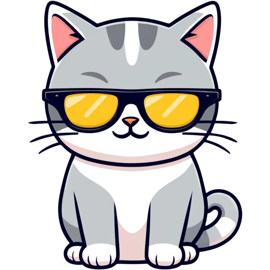 Cat with sunglasses emoji