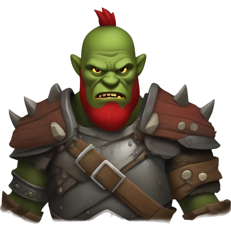 armored orc berserker with red beard & mohican emoji