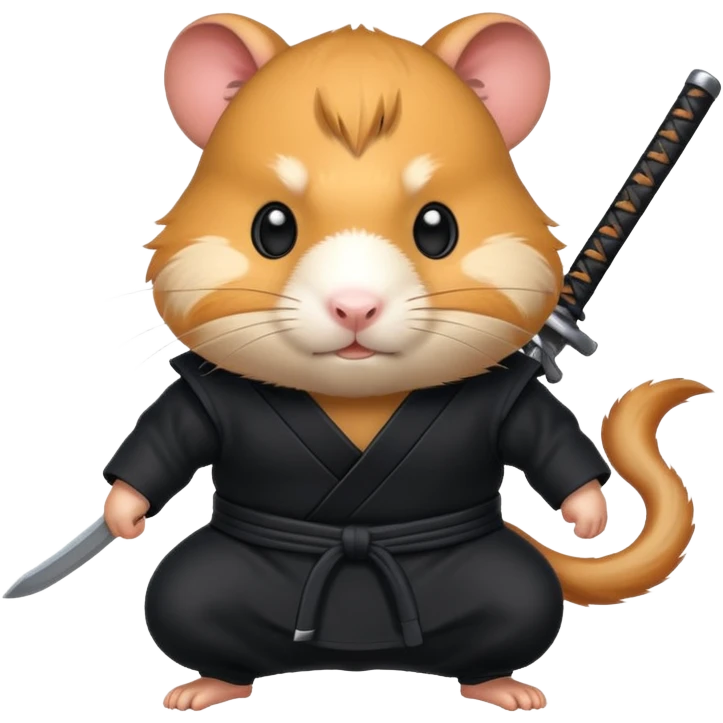 ninja hamster with black fur emoji