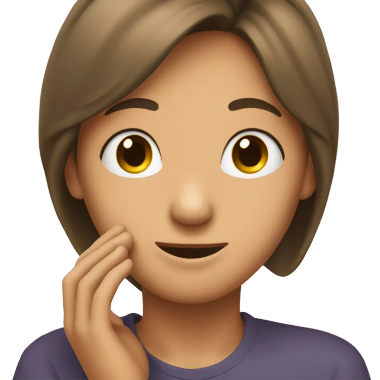 Tucking hair behind ear emoji