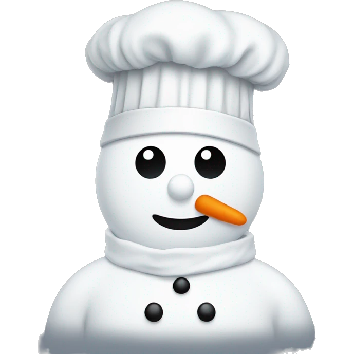 snowman with chef's hat and apron on emoji
