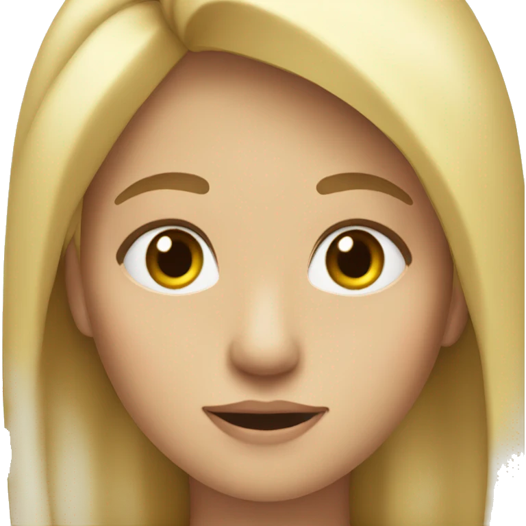 The blonde girl thought about it emoji