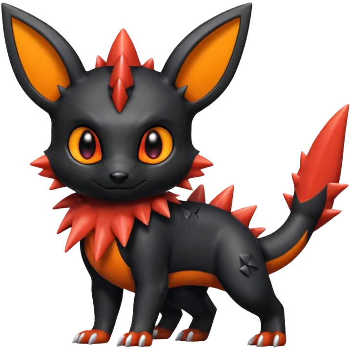 Spiky Scaley smooth glossy Umbreon-Charmeleon-Guilmon-fusion emoji