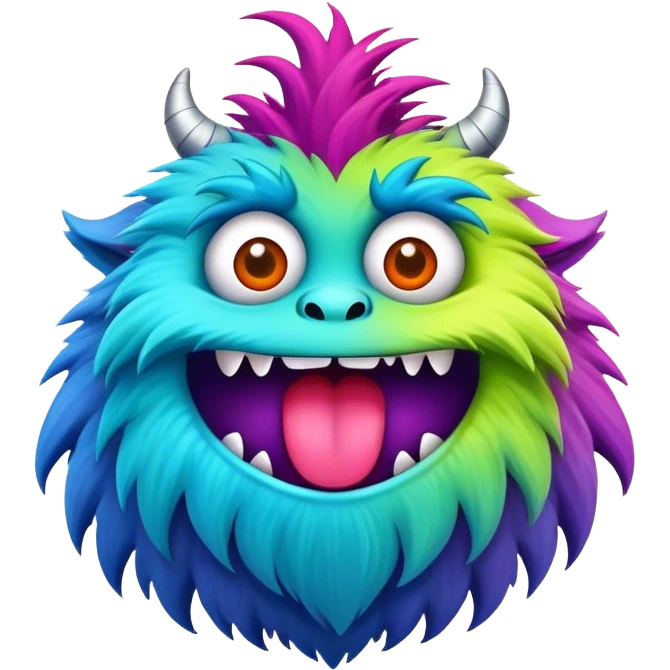 silly and furry monster  emoji