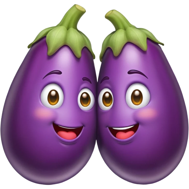 Emoji kissing eggplant  emoji