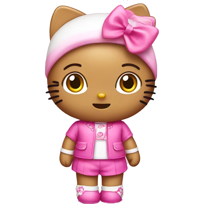 Hello kitty in pink clothes emoji
