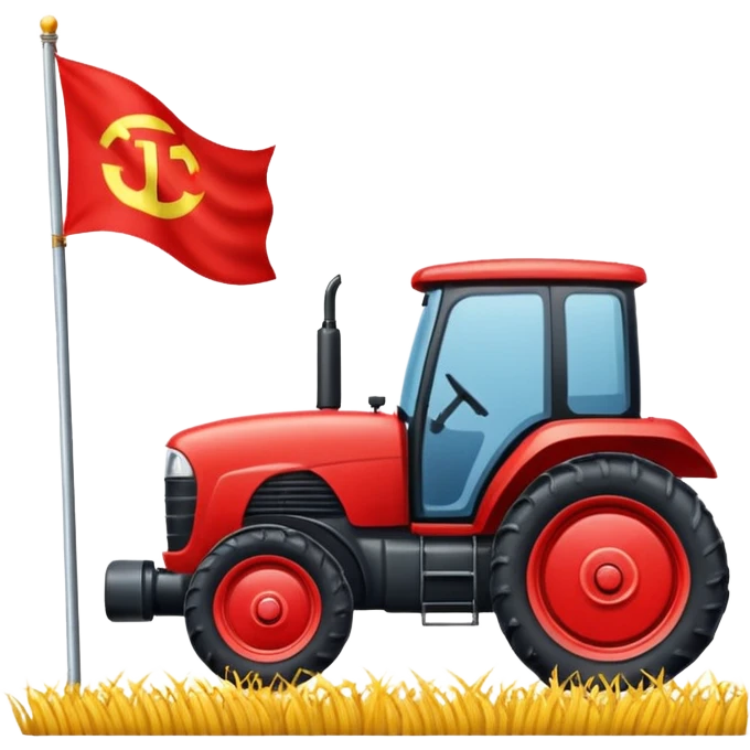 پرچم قرمز که داخل پرچم عکس تراکتور قرمز هست emoji