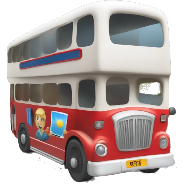 double decker bus with tourist  emoji