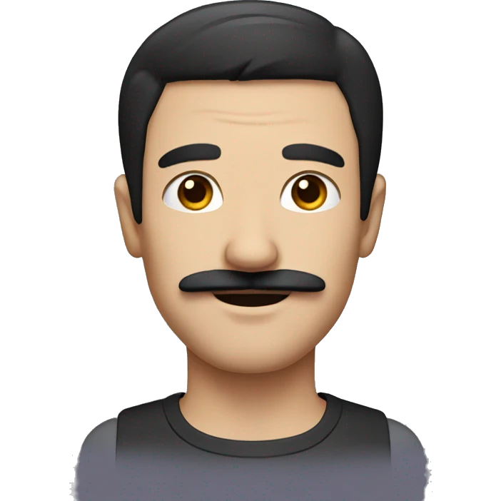 A man with black hair and a square moustache emoji