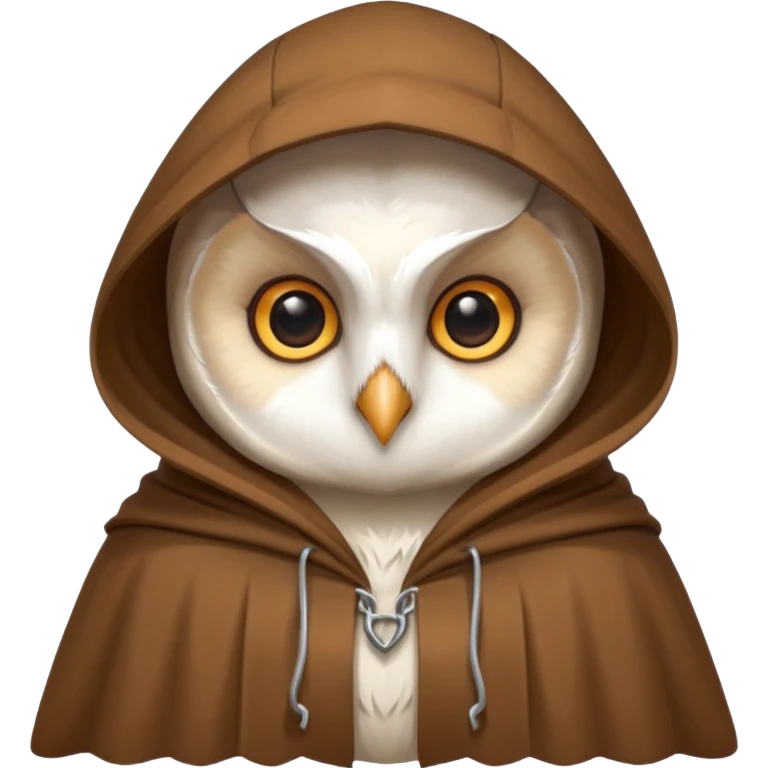 white barn owl in brown cloak emoji