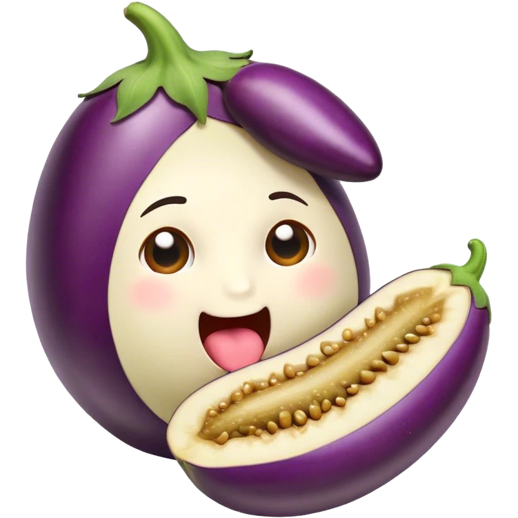Natty licking a eggplant  emoji