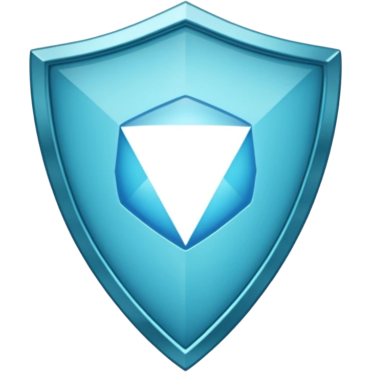 Cyan blue shield with diamonds emoji