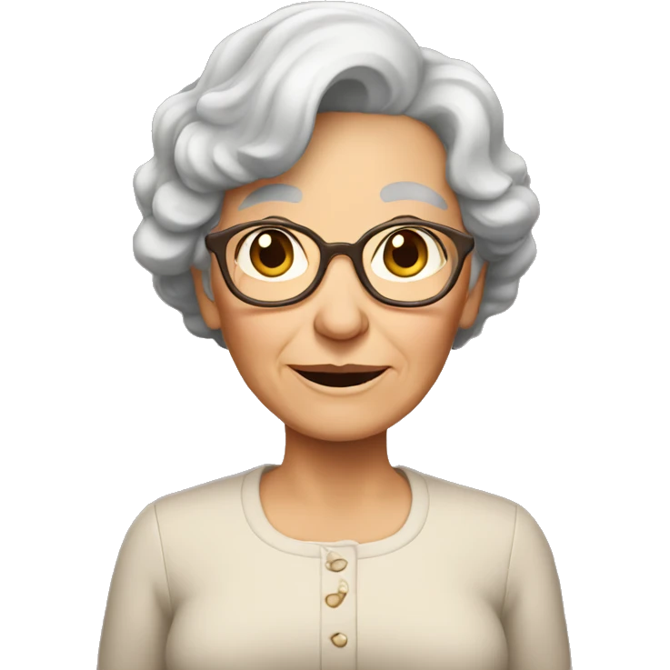 Granny with brown hair family emoji