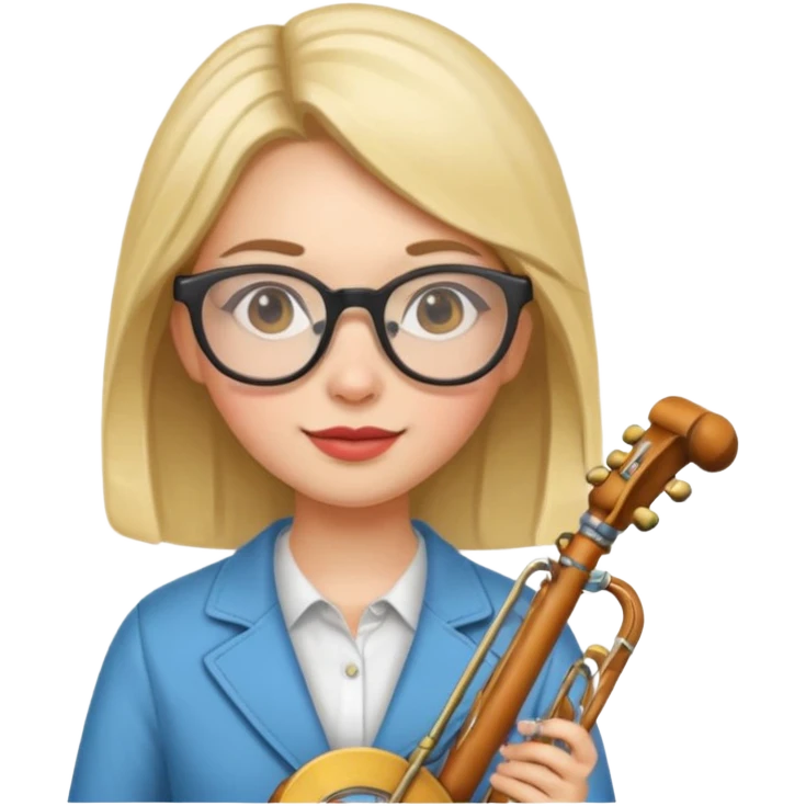 girl with instrument and glasses emoji