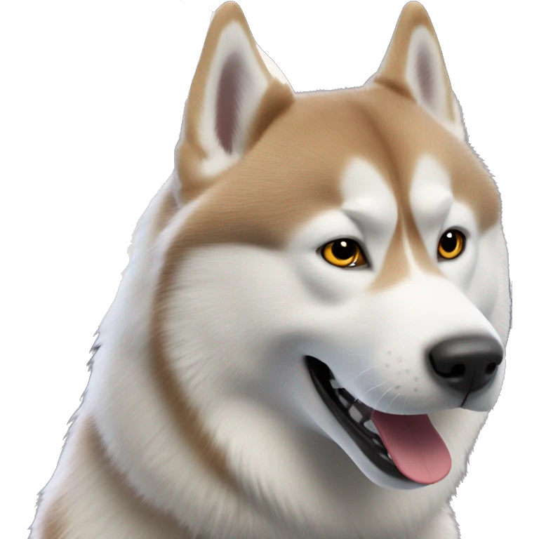 Red Siberian husky howling at the moon emoji