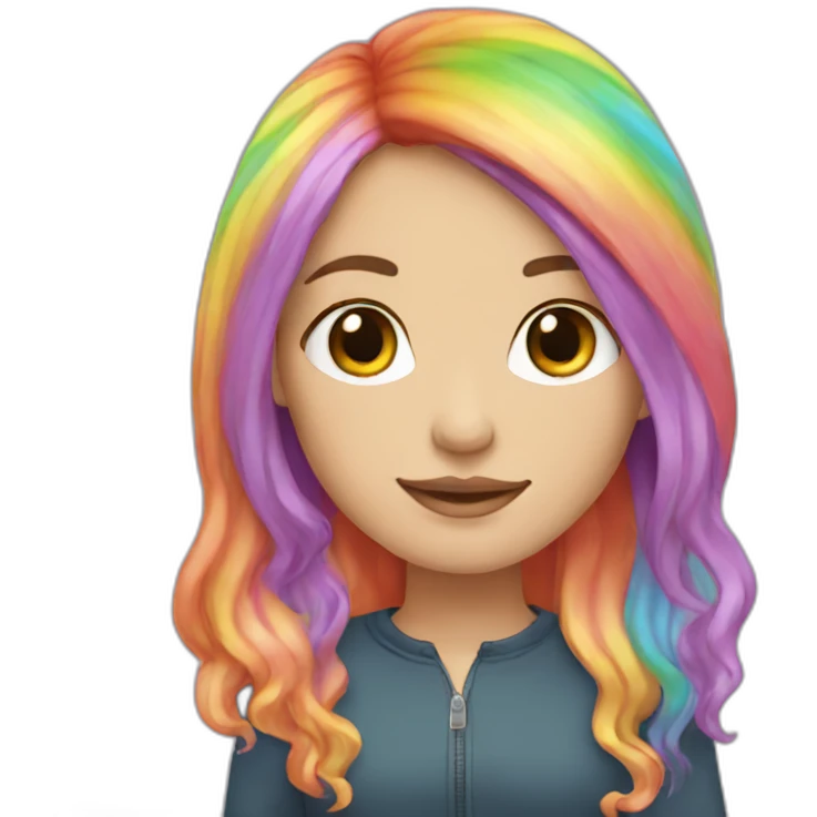 white-girl-with-rainbow-hair emoji
