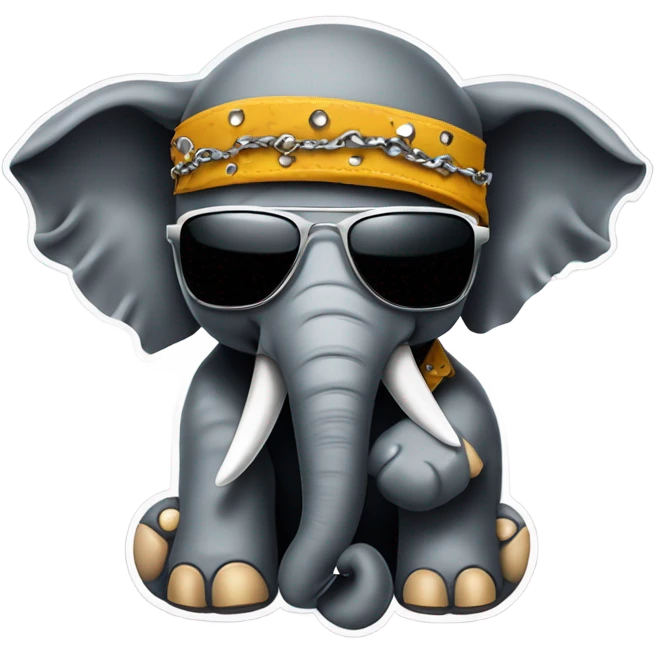 Elephant heavy metal emoji
