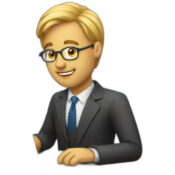 A man teaching with a laptop  emoji
