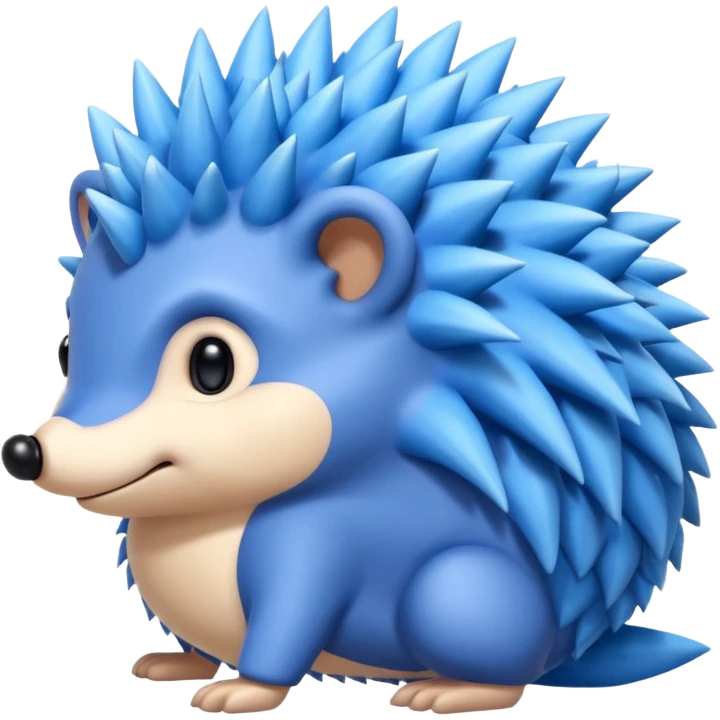 A blue hedgehog with 6 spines and emoji