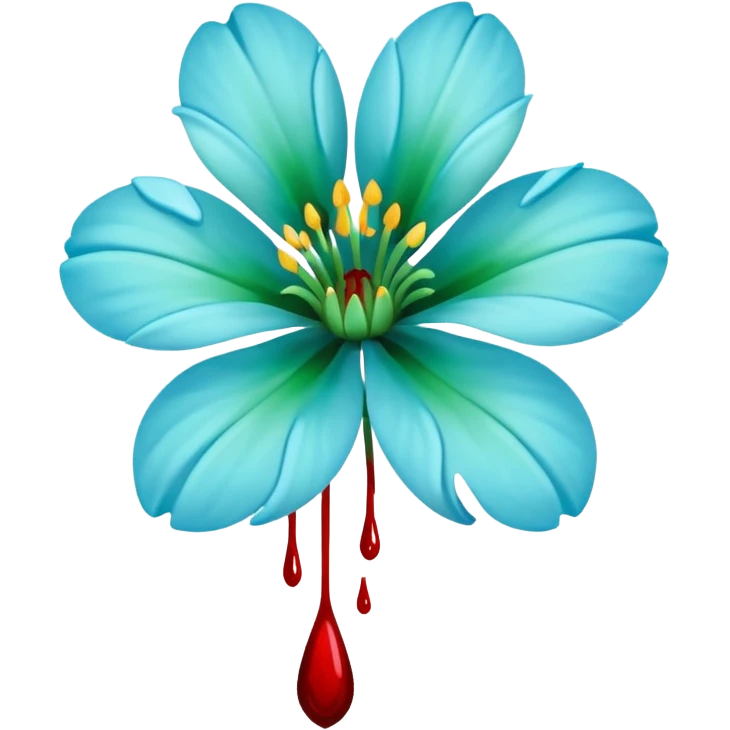 light blue/green flower spilling wblood emoji