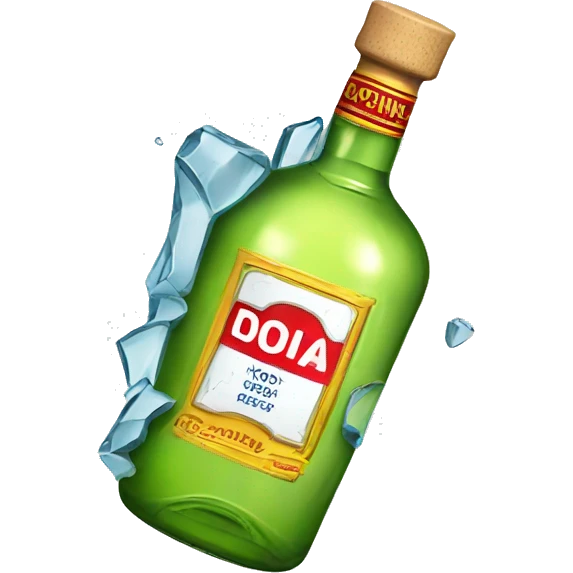 Bottle of vodka broken emoji